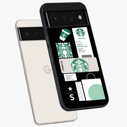 Starbucks Mocha Glass Case displayed in angled mockup highlighting stylish mocha themed design with cozy café aesthetic.
