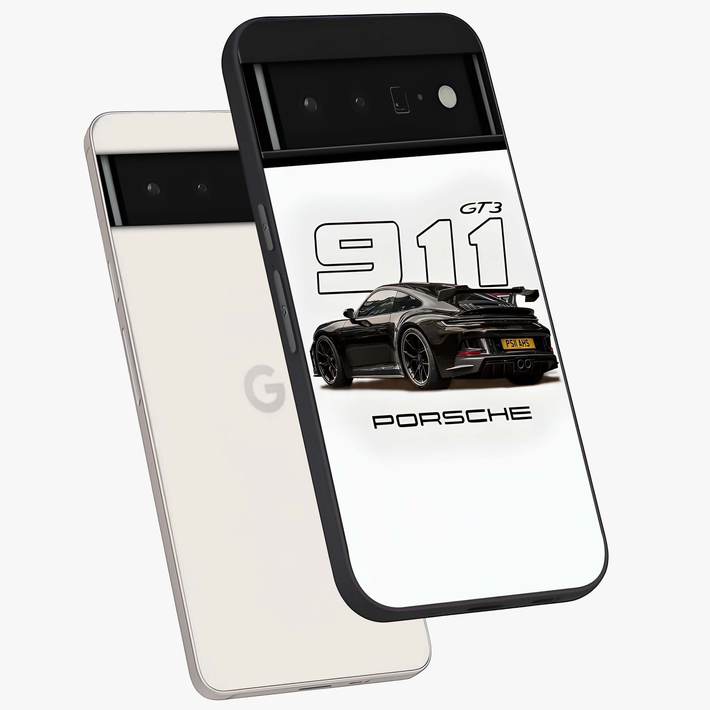 Turbo Legacy Icon Glass Case displayed in angled mockup highlighting dynamic automotive design with performance aesthetic.