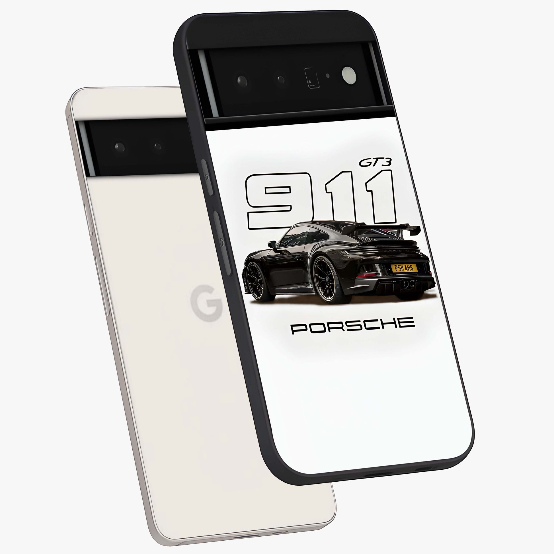 Turbo Legacy Icon Glass Case displayed in angled mockup highlighting dynamic automotive design with performance aesthetic.
