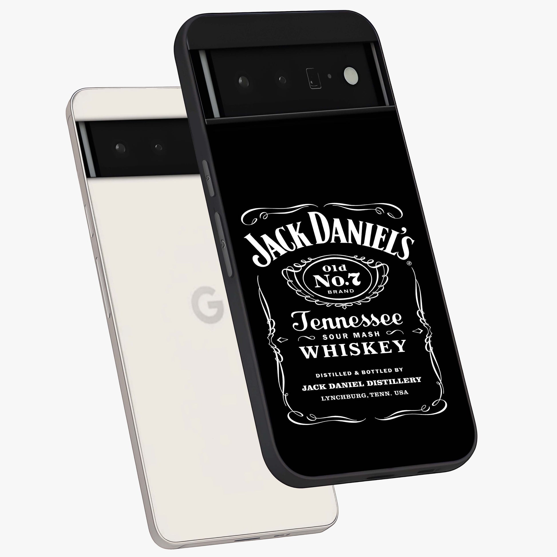 Vintage Whiskey Heritage Glass Case displayed in angled mockup highlighting retro beverage themed design with heritage aesthetic.