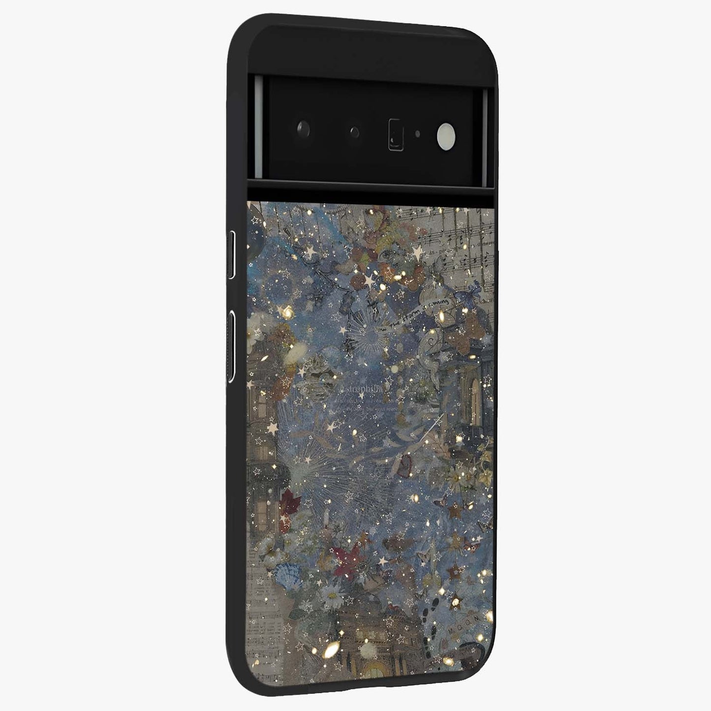 Aesthetic Astrolophia Glass Case upright view showcasing soft aesthetic theme with stylish modern look.