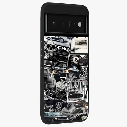 Aesthetic Dark Love Glass Case upright view showcasing dramatic romantic artwork with modern aesthetic style.