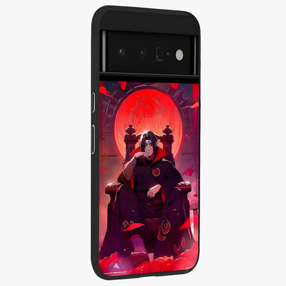 Blood Moon Sovereign Glass Case upright view showcasing powerful moon inspired artwork with cosmic aesthetic style.