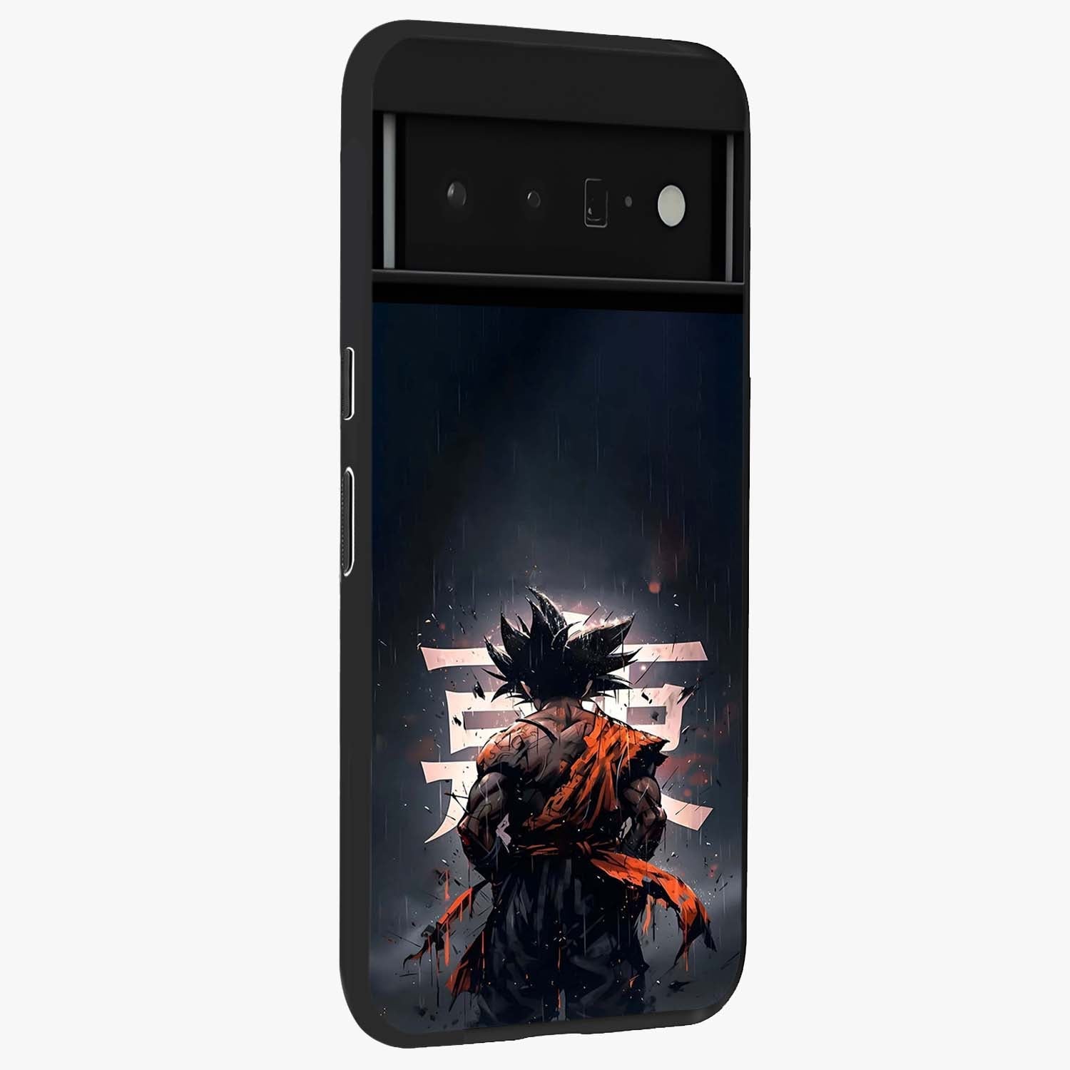 Dark Warrior In Rain Glass Case upright view showcasing powerful rainy battle scene with intense cinematic style.