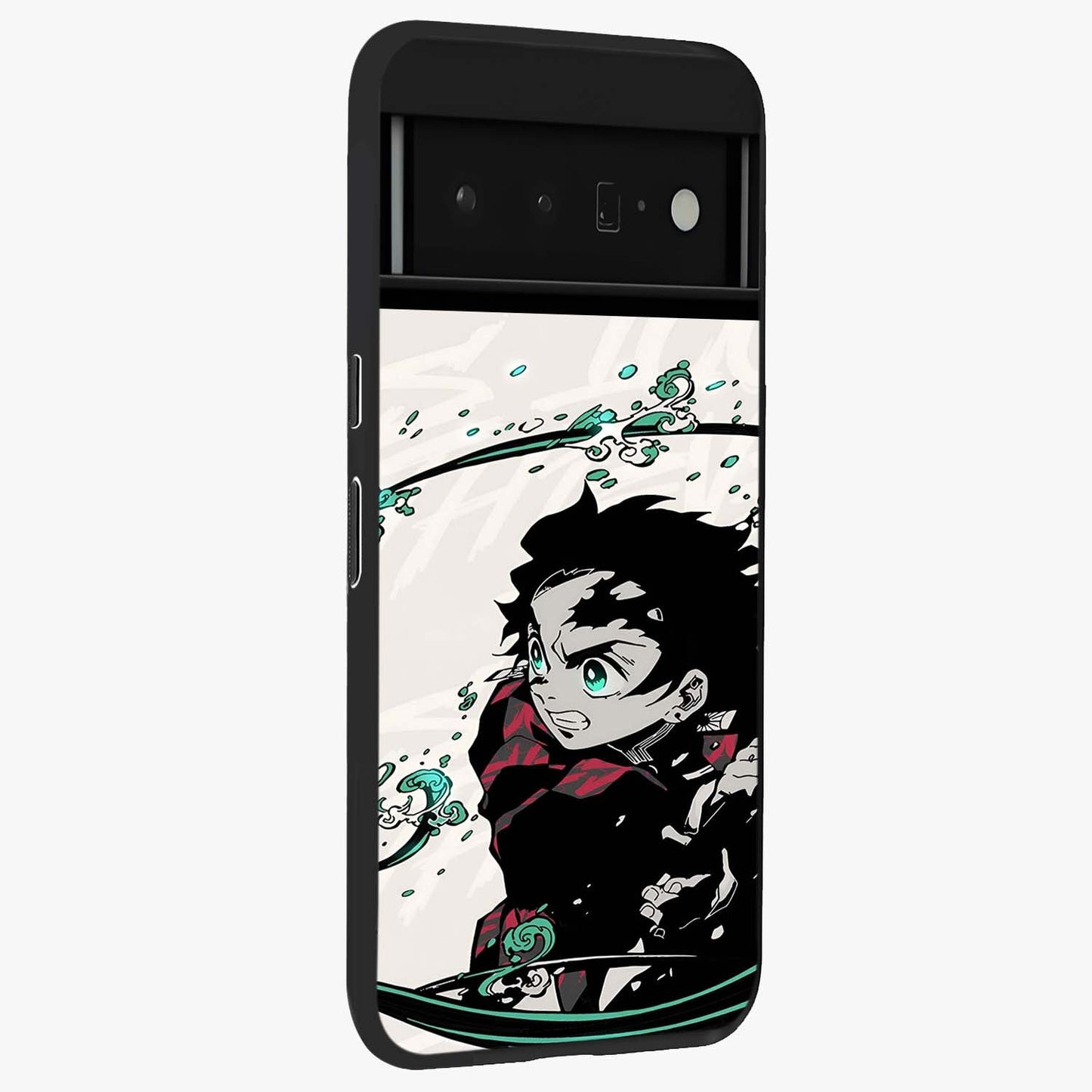 Demon Slayer Glass Case upright view showcasing powerful anime artwork with intense warrior theme.