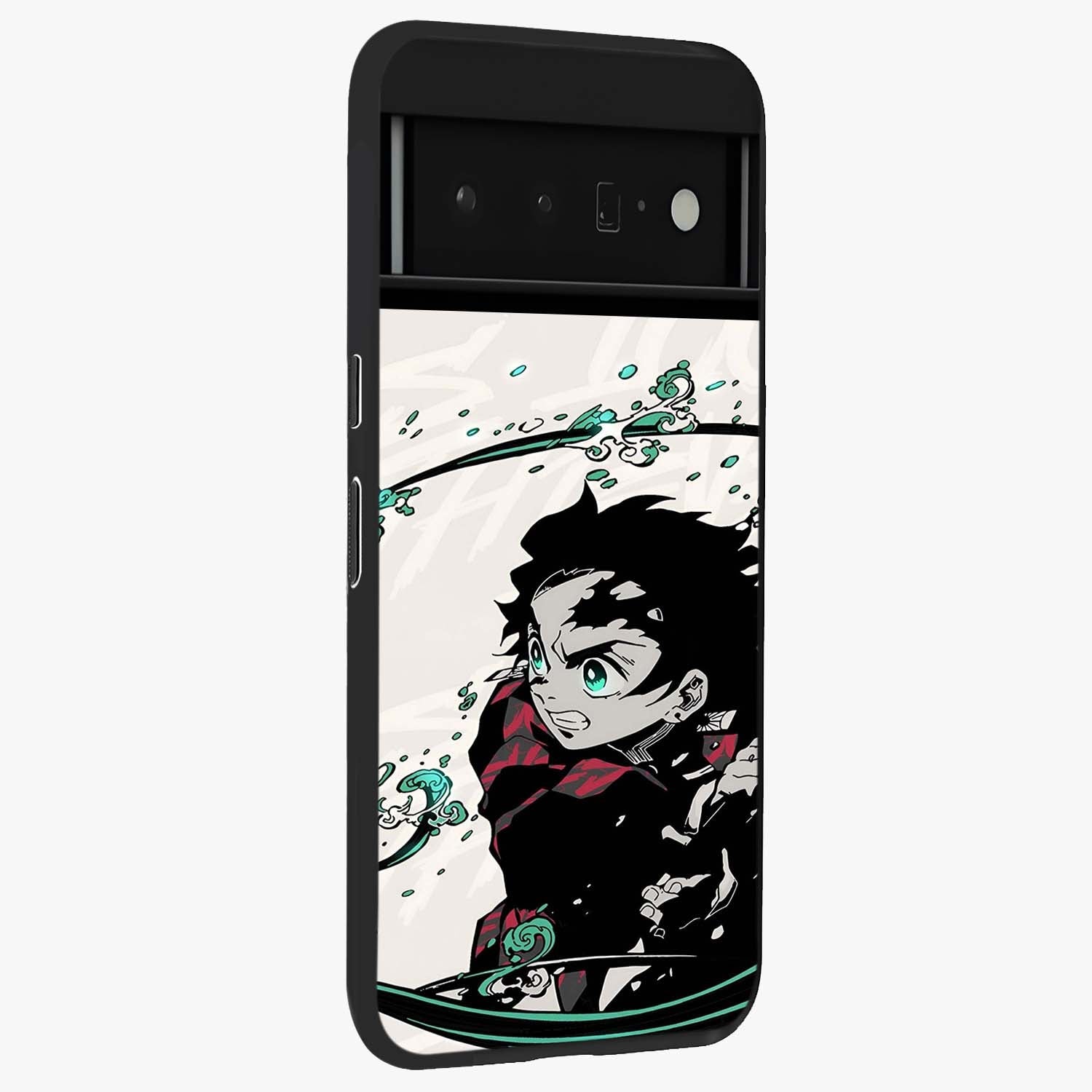 Demon Slayer Glass Case upright view showcasing powerful anime artwork with intense warrior theme.