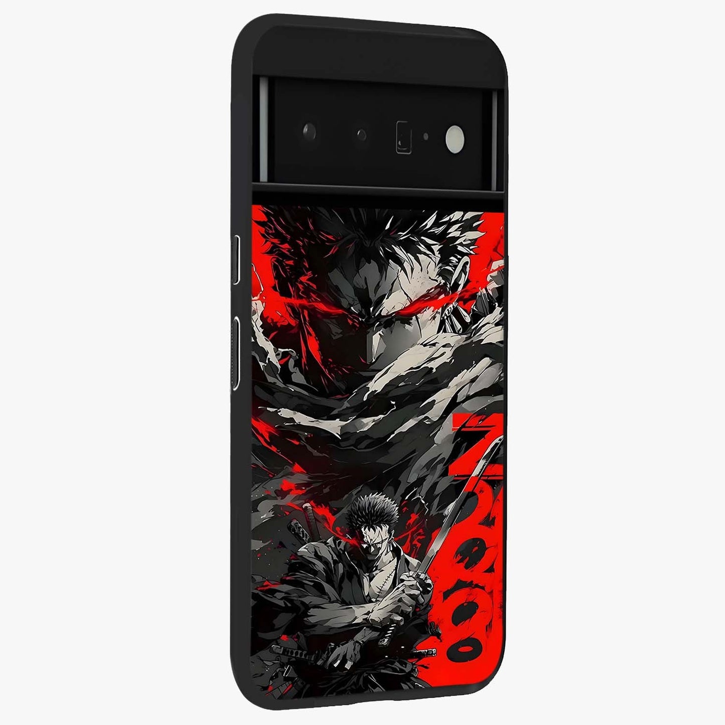 Demon Sword Resolve Glass Case upright view showcasing dramatic warrior artwork with intense battle theme.