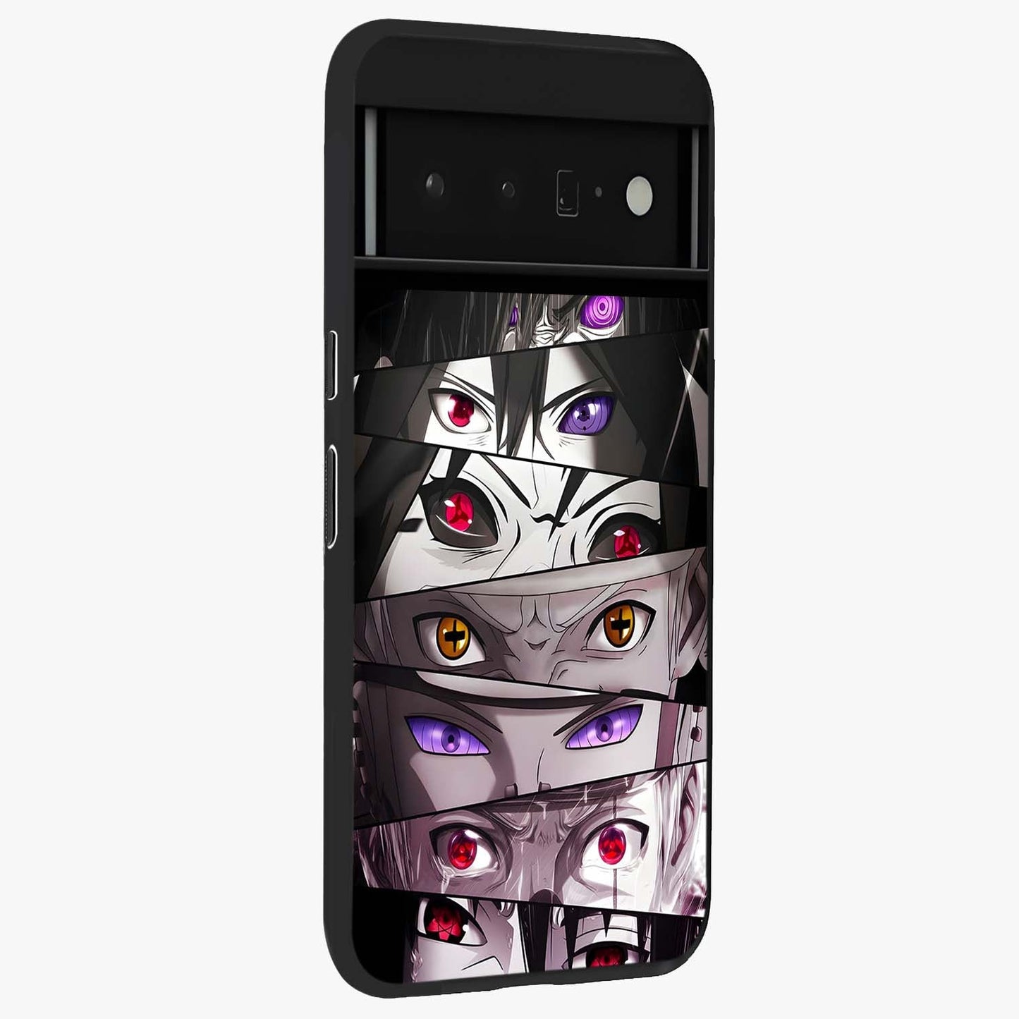 Eyes of Destiny Glass Case upright view showcasing symbolic eye artwork with dramatic artistic theme.