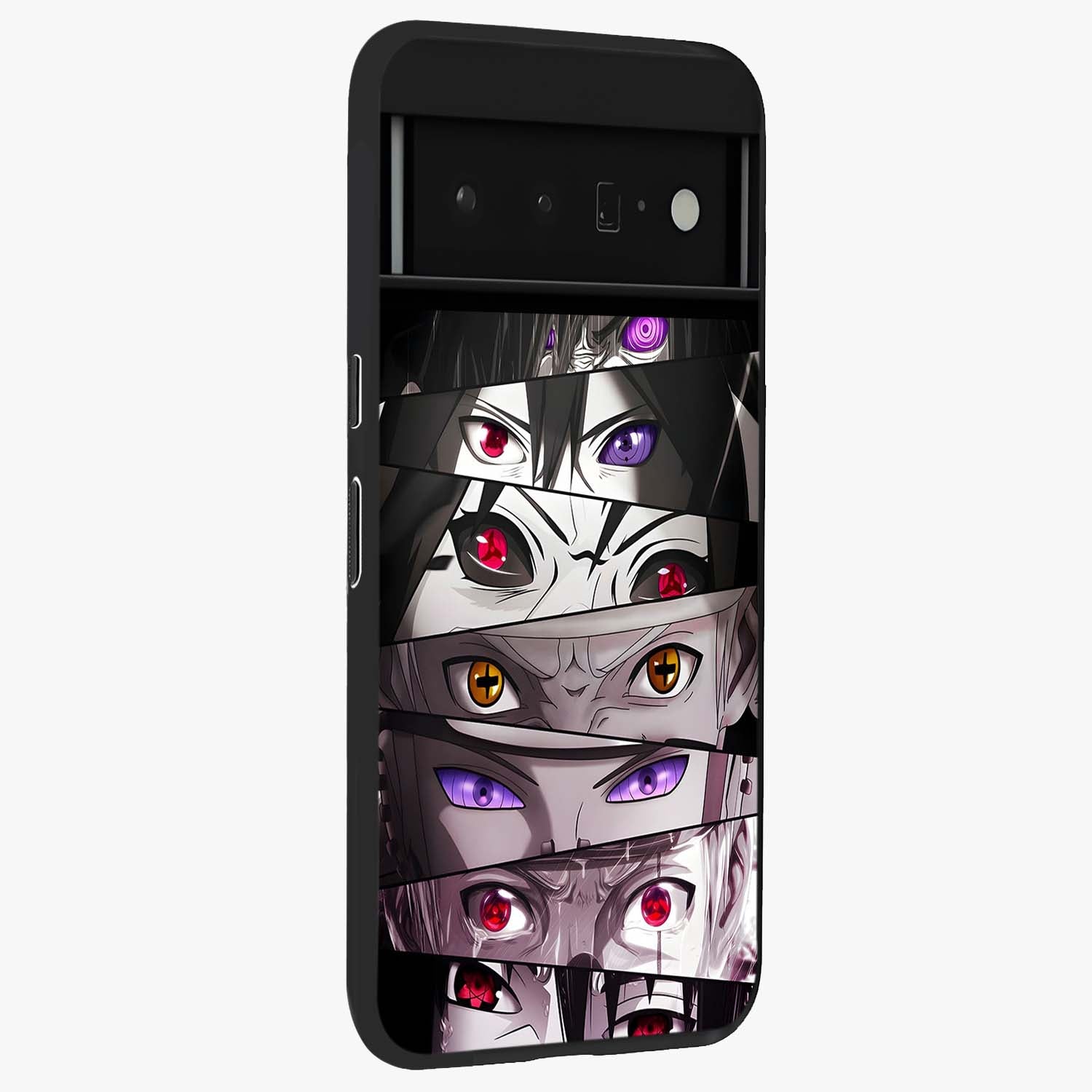 Eyes of Destiny Glass Case upright view showcasing symbolic eye artwork with dramatic artistic theme.