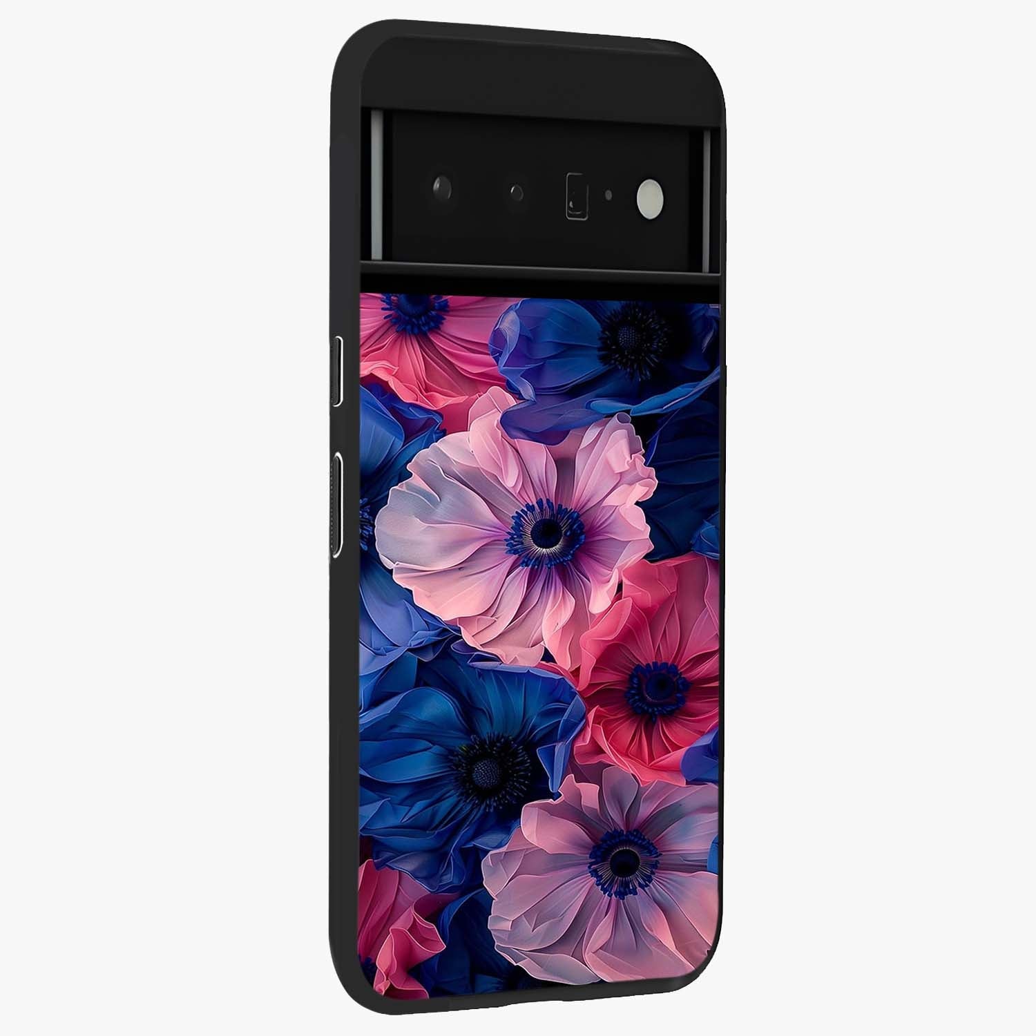 Flower Paper Art Pattern Glass Case upright view showcasing decorative paper floral artwork with creative craft style.