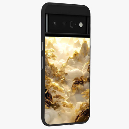 Gates Of Illumination Glass Case upright view showcasing glowing gateway artwork with mystical celestial theme.