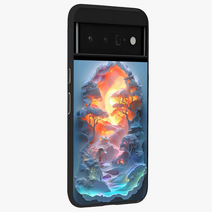 Glow Forest Portal Glass Case upright view showcasing enchanted forest portal artwork with fantasy nature theme.