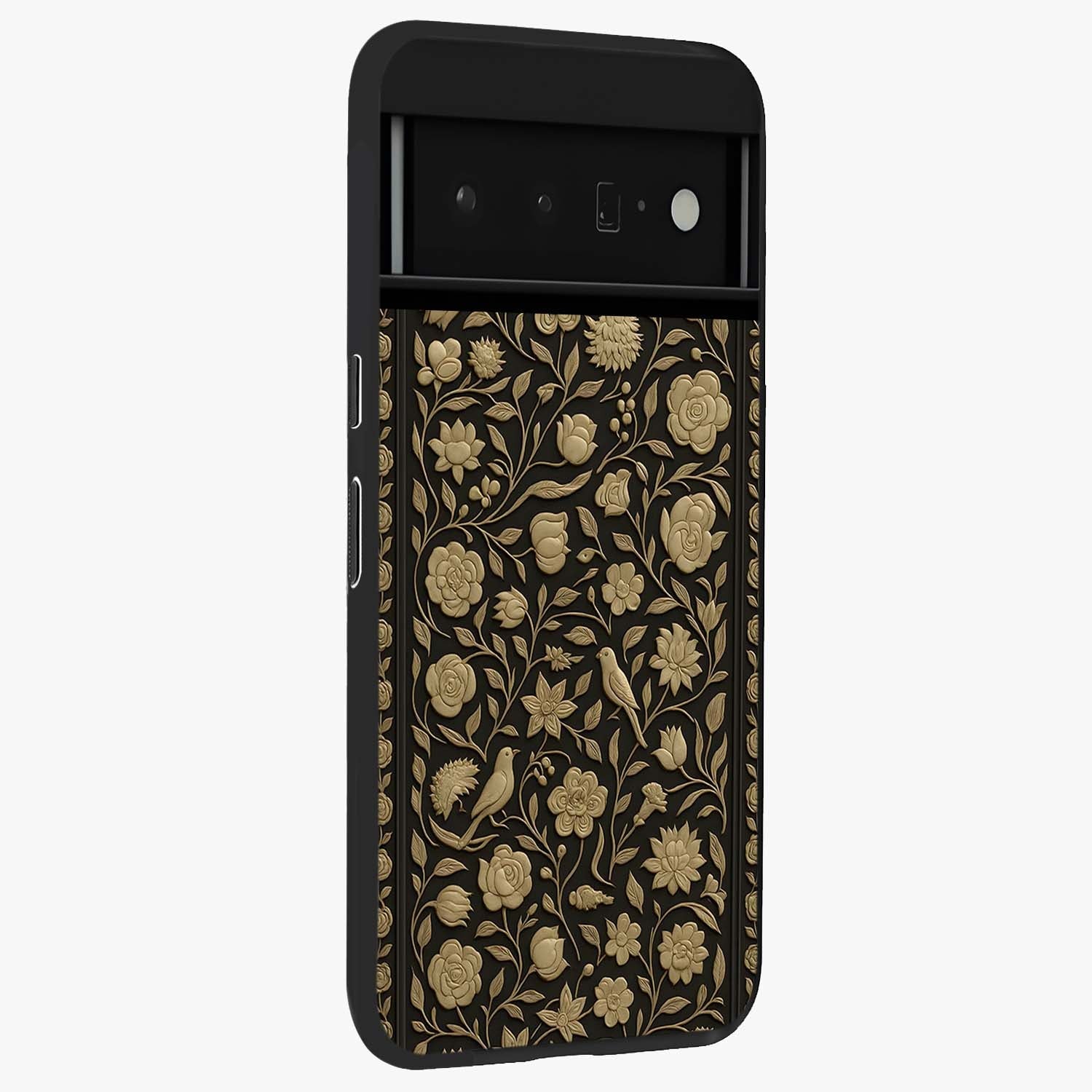 Golden Evil Eye Mandala Glass Case upright view showcasing decorative evil eye mandala artwork with spiritual aesthetic style.
