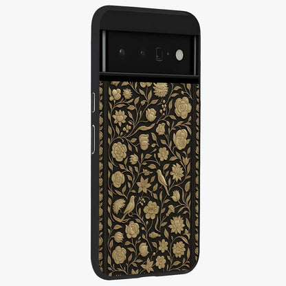 Golden Evil Eye Mandala Glass Case upright view showcasing decorative evil eye mandala artwork with spiritual aesthetic style.