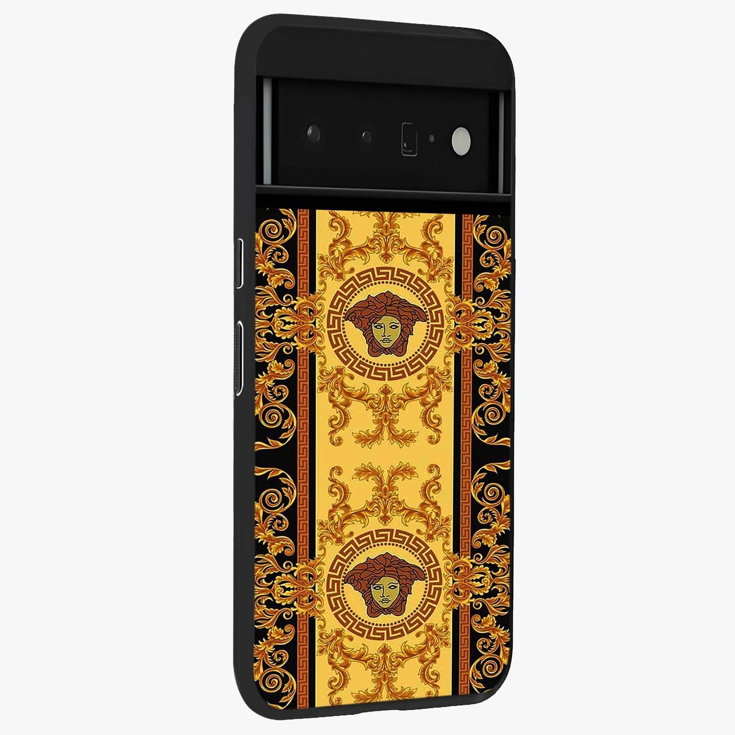 Golden Lotus Glow Glass Case upright view showcasing luminous lotus artwork with peaceful divine theme.