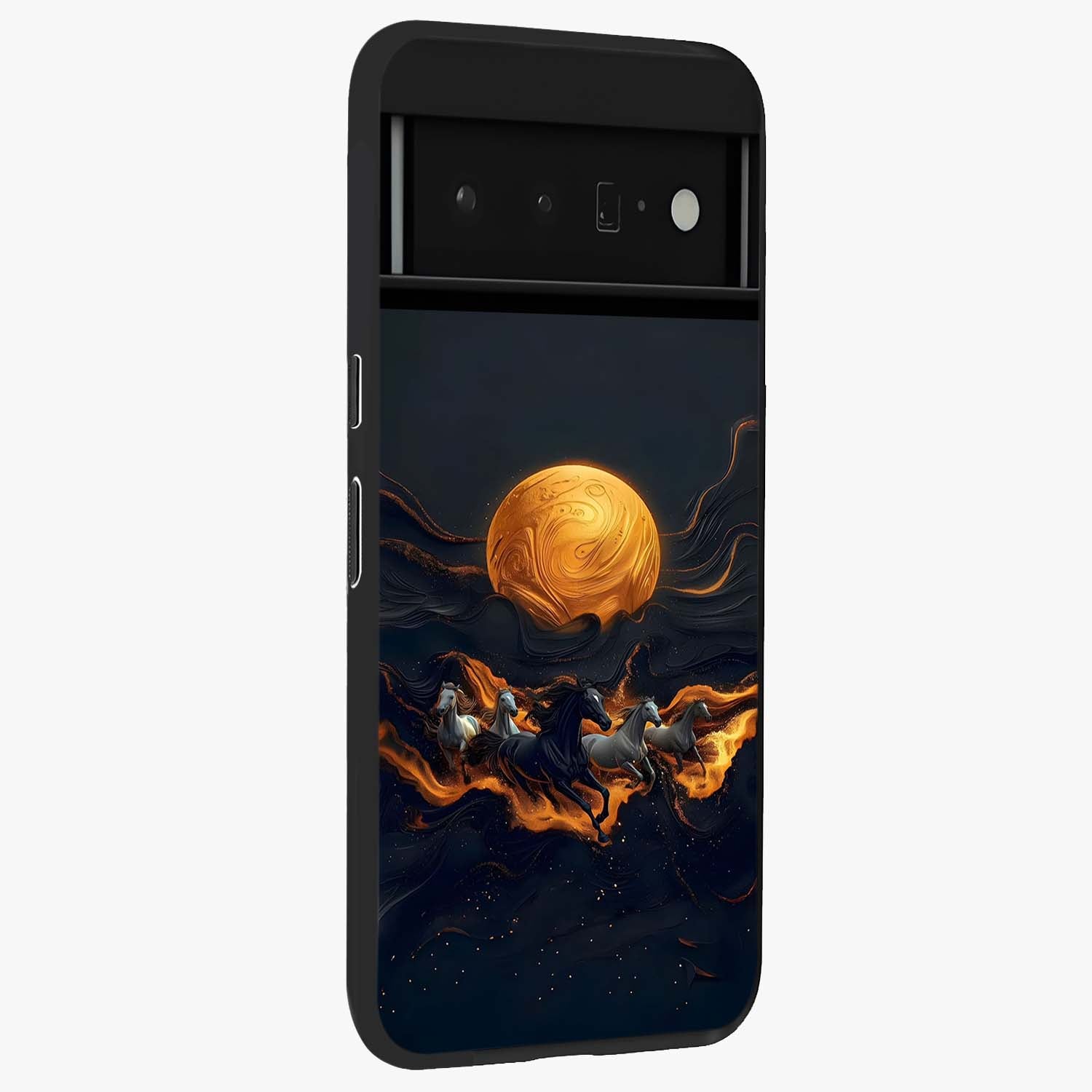 Golden Royal Heritage Glass Case upright view showcasing elegant royal artwork with classic heritage theme.