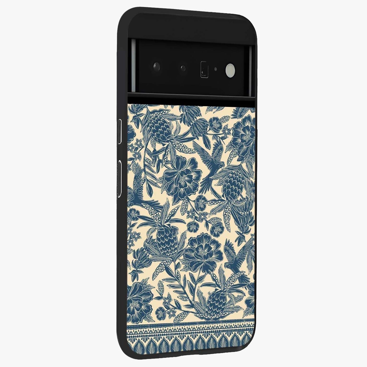 Heirloom Wild Bloom Glass Case upright view showcasing delicate wildflower artwork with timeless floral theme.