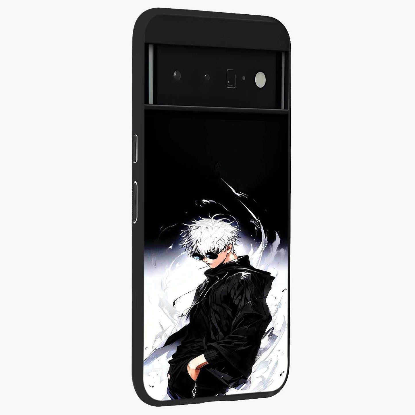 Limitless Shadow King Glass Case upright view showcasing bold shadow warrior artwork with epic fantasy theme.