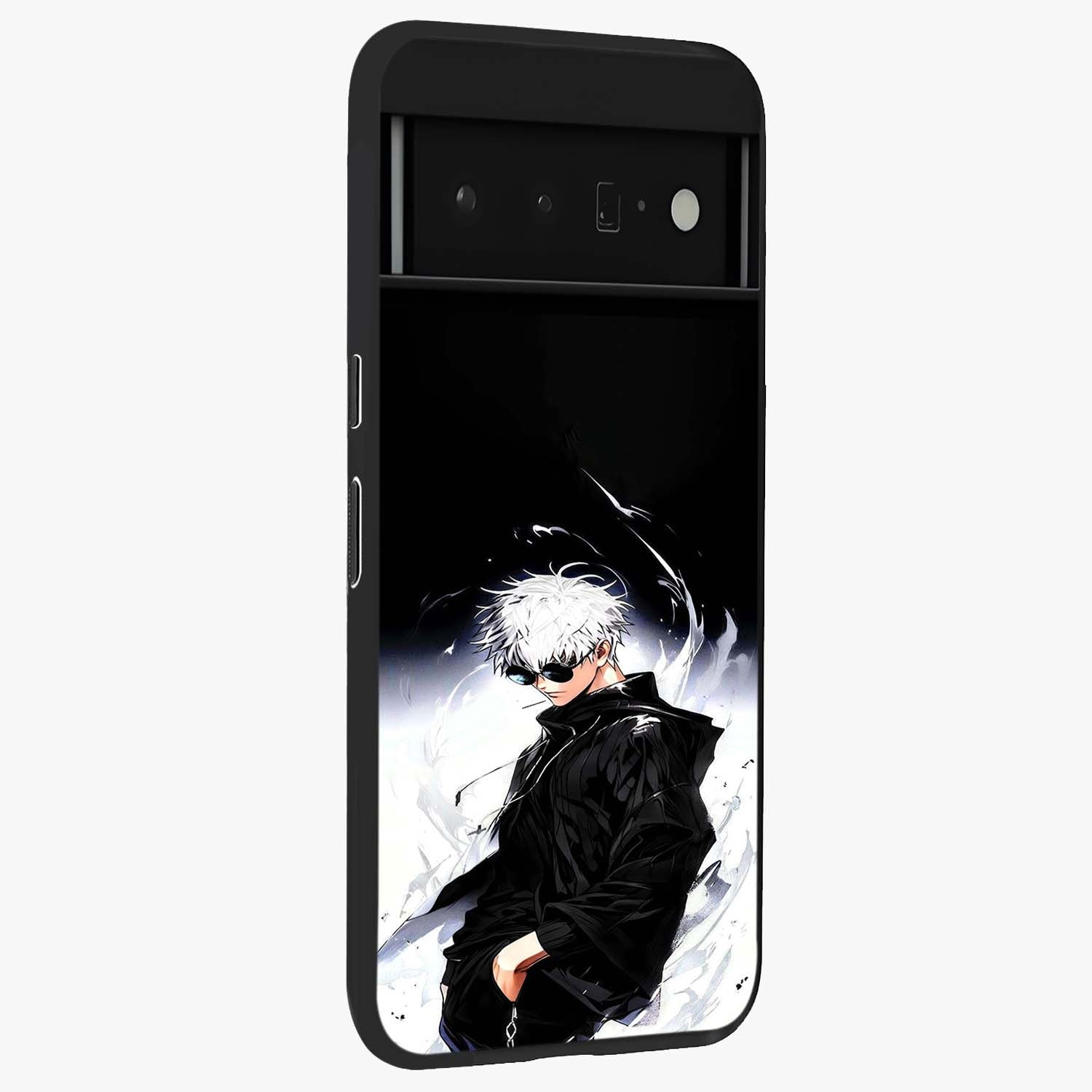 Limitless Shadow King Glass Case upright view showcasing bold shadow warrior artwork with epic fantasy theme.