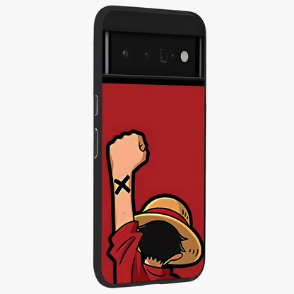 Luffy X Spirit Glass Case upright view showcasing striking anime artwork with adventurous character theme.