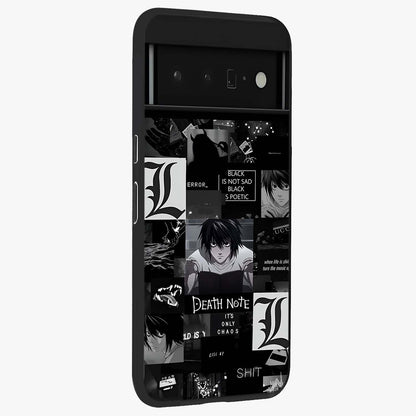 Midnight Chaos Mind Glass Case upright view showcasing expressive abstract artwork with bold dark theme.