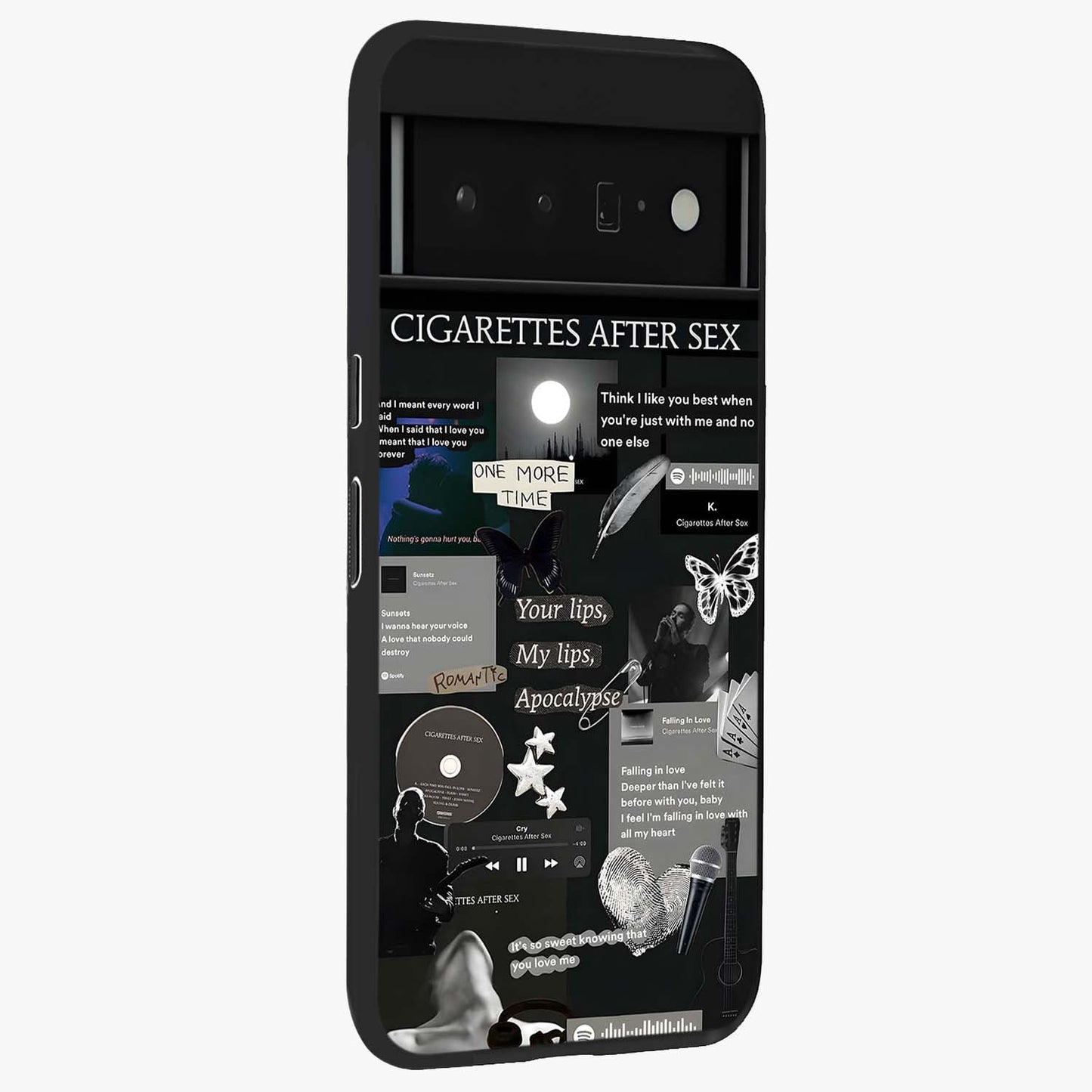 Midnight Love Echo Glass Case upright view showcasing expressive romantic artwork with dreamy midnight theme.