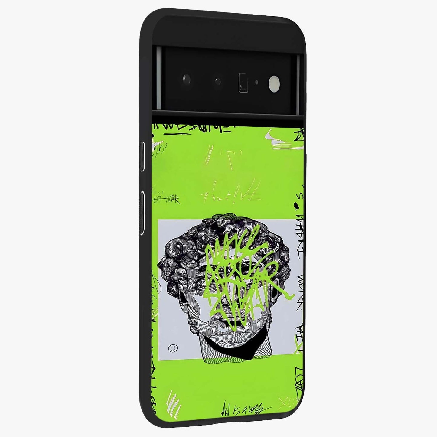 Neo Graffiti Rebellion Glass Case upright view showcasing colorful graffiti artwork with bold modern street style.
