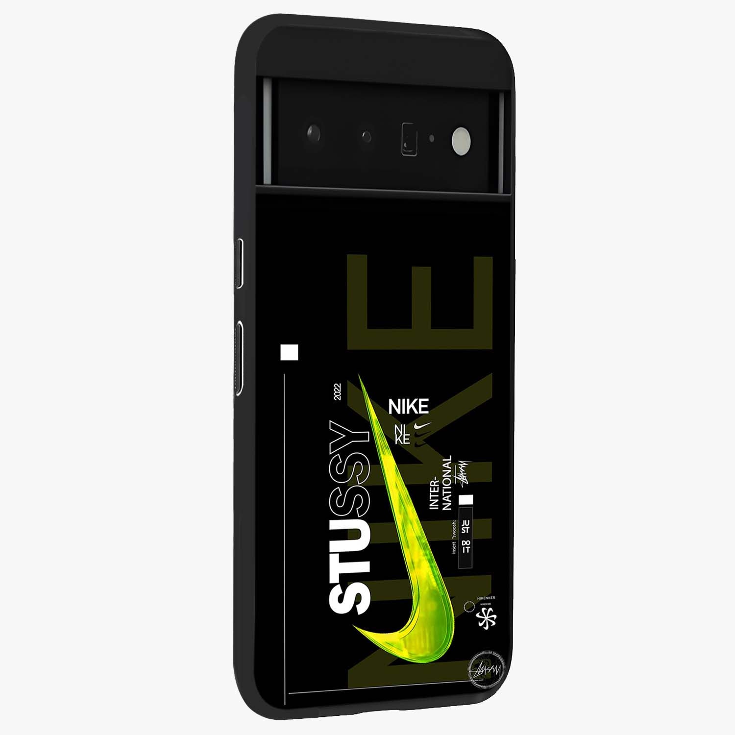 Neon Street Edition Glass Case upright view showcasing colorful neon artwork with modern street culture theme.