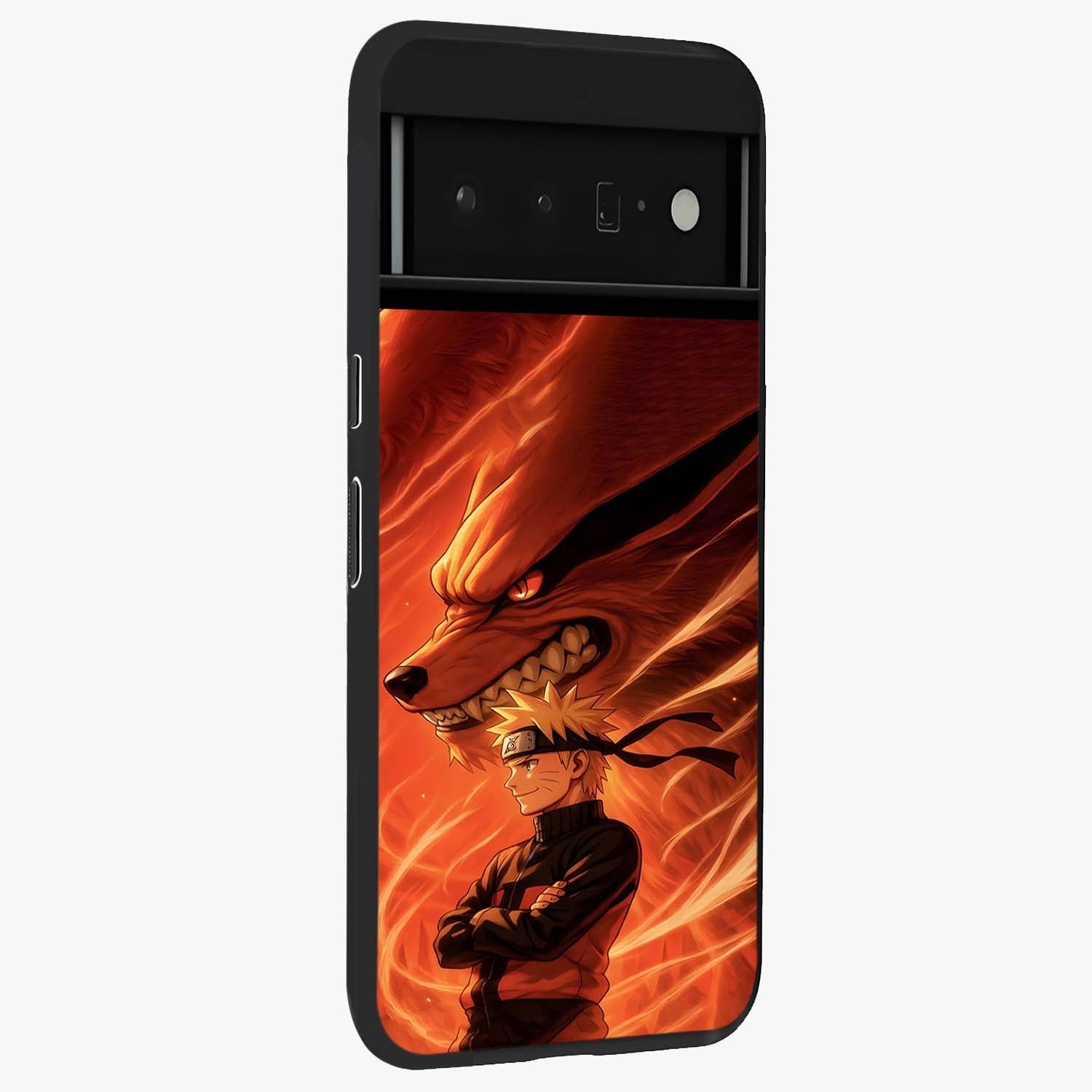 Nine Tails Legacy Glass Case upright view showcasing dramatic nine-tails artwork with intense anime themed design.