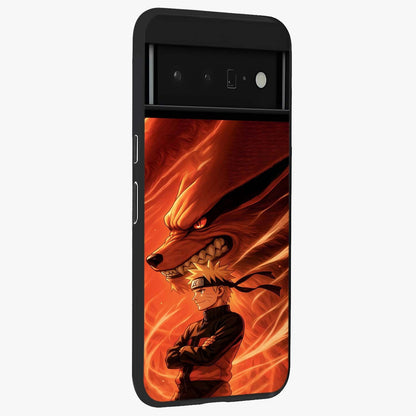Nine Tails Legacy Glass Case upright view showcasing dramatic nine-tails artwork with intense anime themed design.