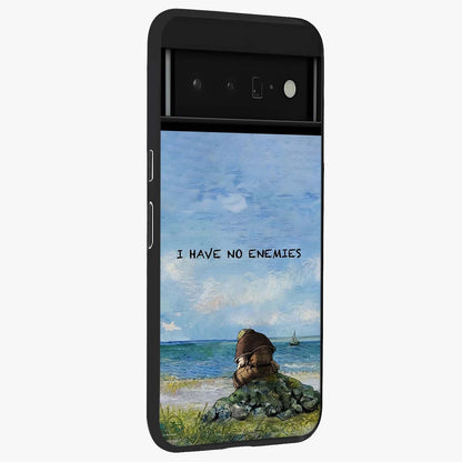 Peace Beyond War Glass Case upright view showcasing powerful peace symbol artwork with inspirational theme.