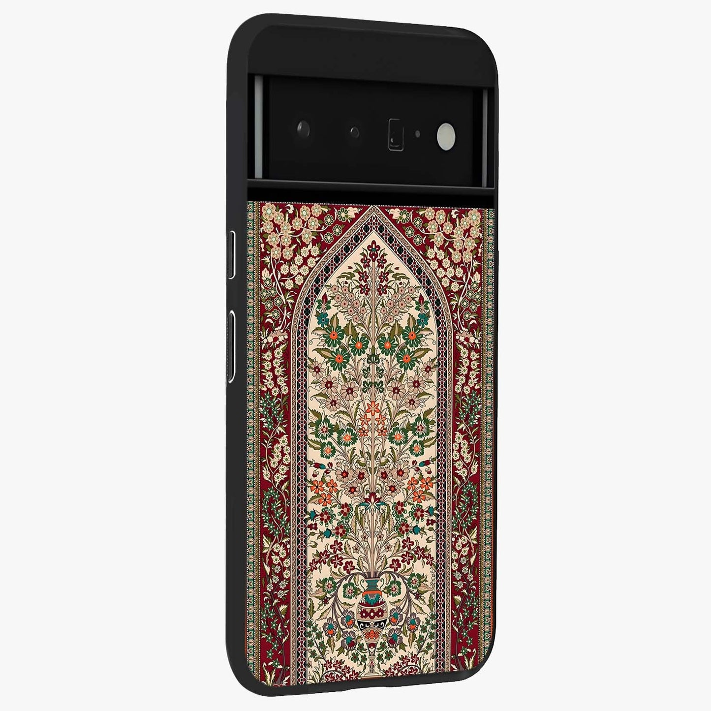 Persian Inspired Glass Case upright view showcasing decorative Persian artwork with rich heritage theme.