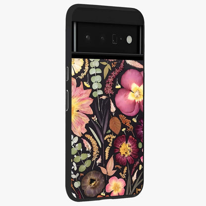 Petal Dream Tapestry Glass Case upright view showcasing detailed floral tapestry artwork with artistic nature theme.