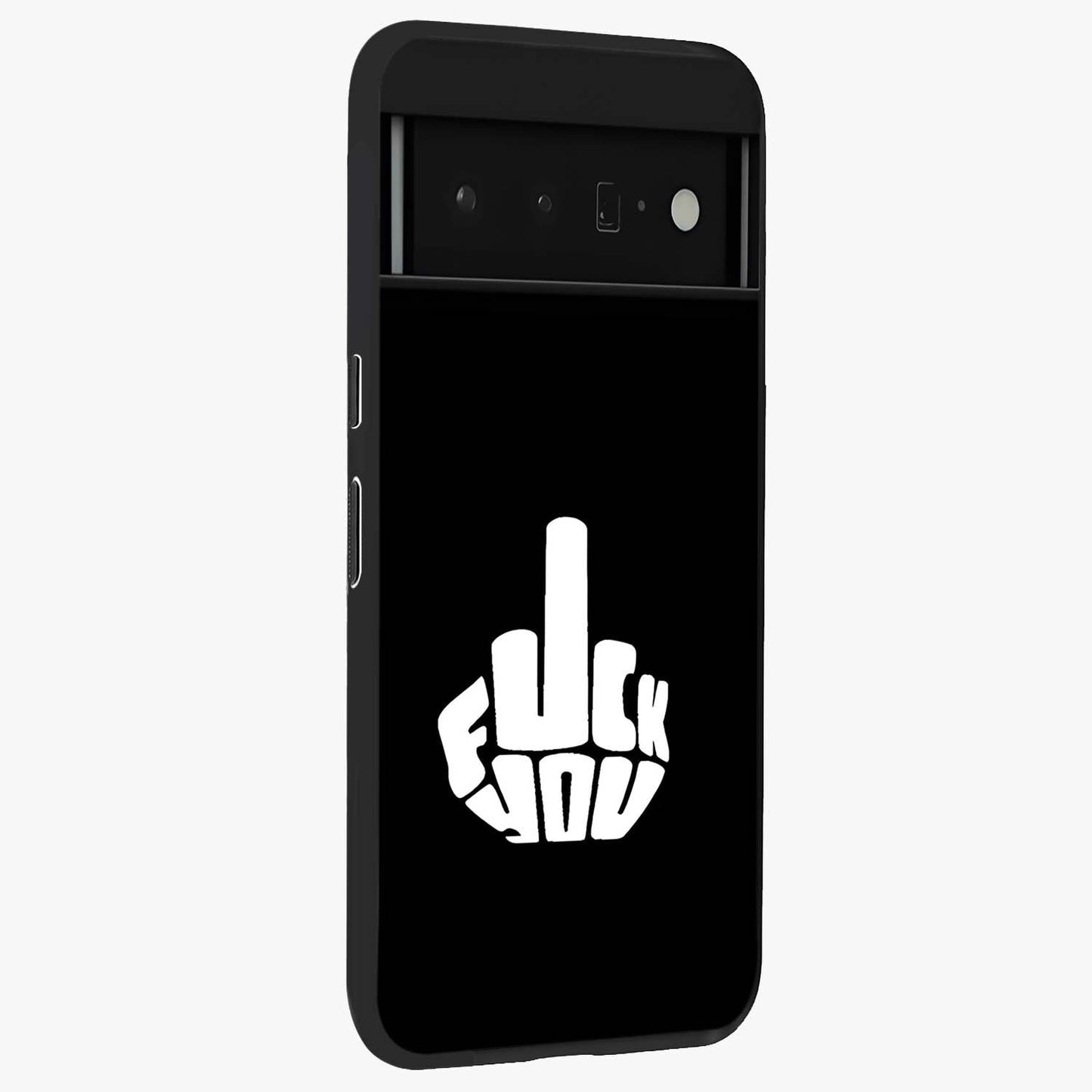 Rebel Mode On Glass Case upright view showcasing striking statement artwork with bold rebellious theme.
