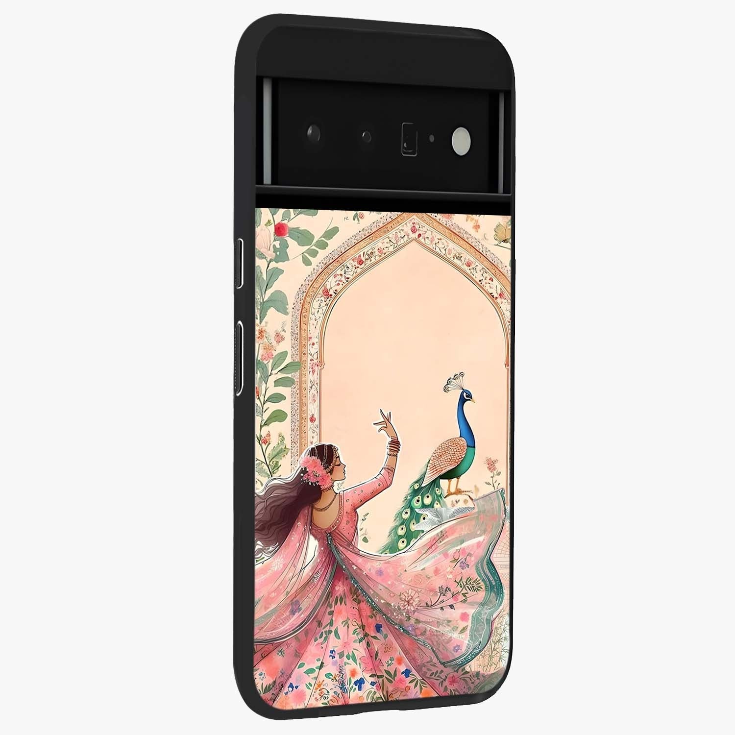 Royal Grace Muse Glass Case upright view showcasing stylish artistic artwork with sophisticated royal theme.