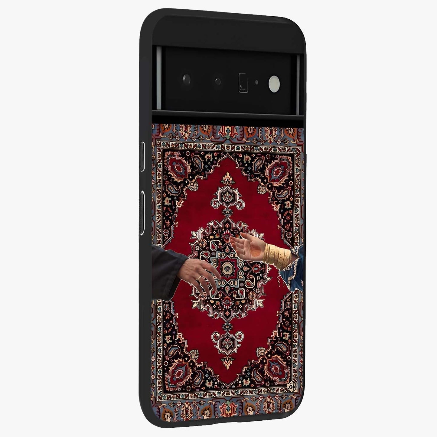 Royal Touch Reach Glass Case upright view showcasing stylish royal inspired artwork with graceful theme.