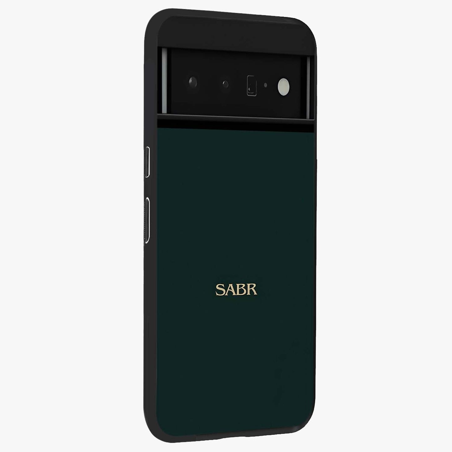 Sabr Minimal Patience Glass Case upright view showcasing calm minimalist artwork with motivational patience theme.