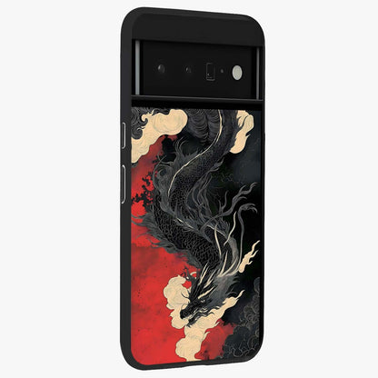Shadow Dragon Fury Glass Case upright view showcasing intense dragon artwork with dramatic shadow theme.