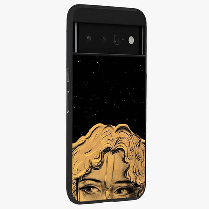 Shri Krishna Art Glass Case upright view showcasing sacred Krishna themed artwork with peaceful devotional style.