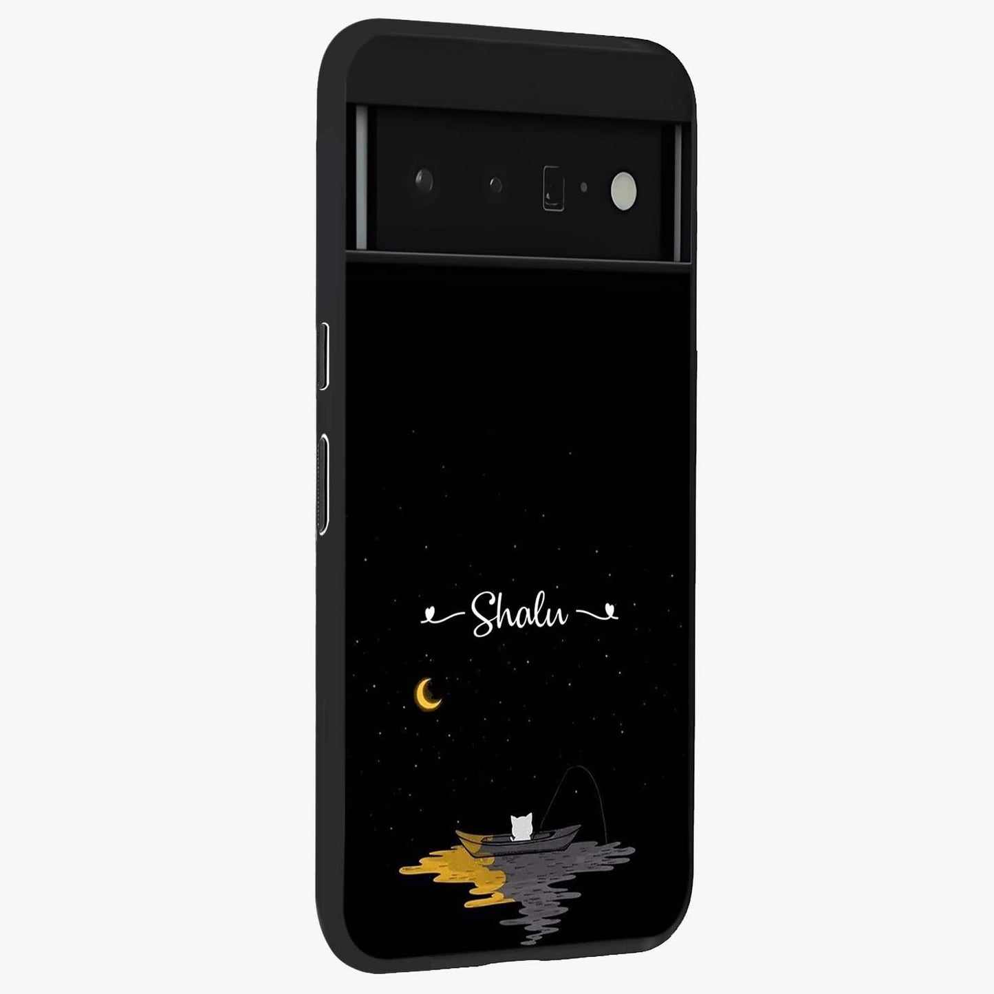 Silent Night Row Glass Case upright view showcasing tranquil night artwork with serene landscape theme.