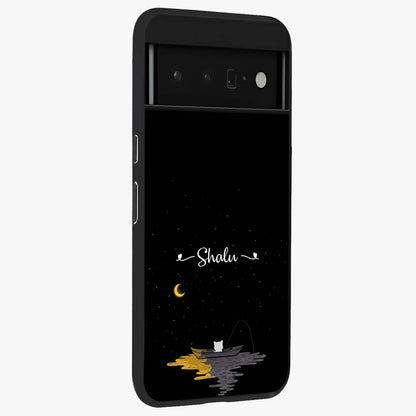 Silent Night Row Glass Case upright view showcasing tranquil night artwork with serene landscape theme.