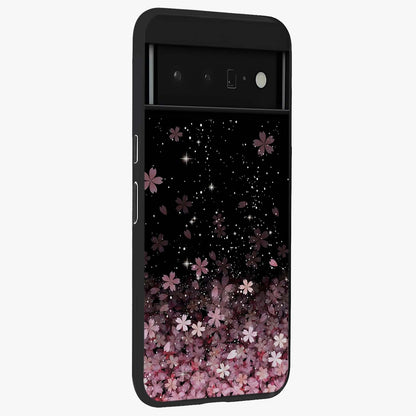 Small Starry Flowers Glass Case upright view showcasing charming floral artwork with dreamy starry theme.