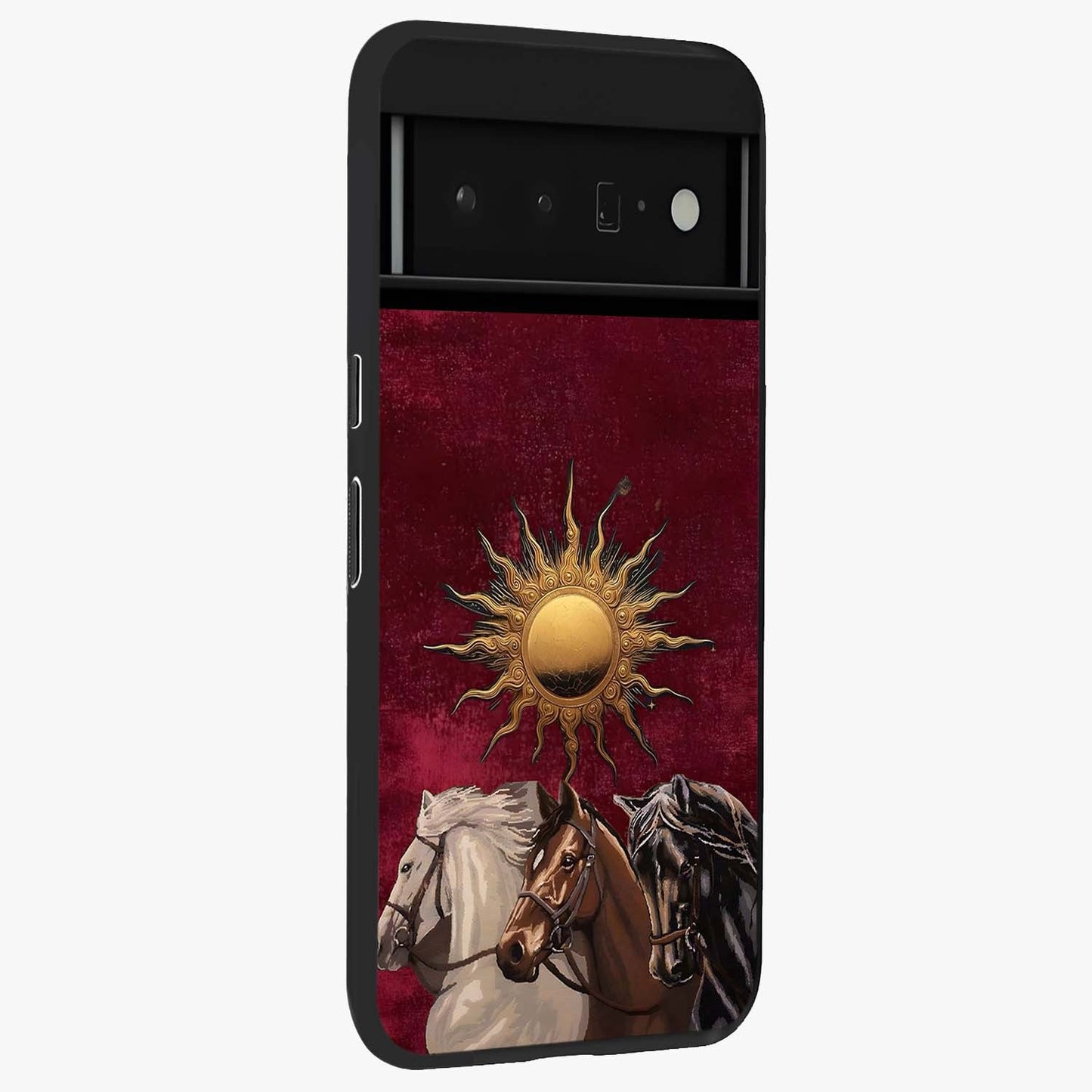 Solar Riders Glass Case upright view showcasing energetic rider artwork with bold adventure theme.
