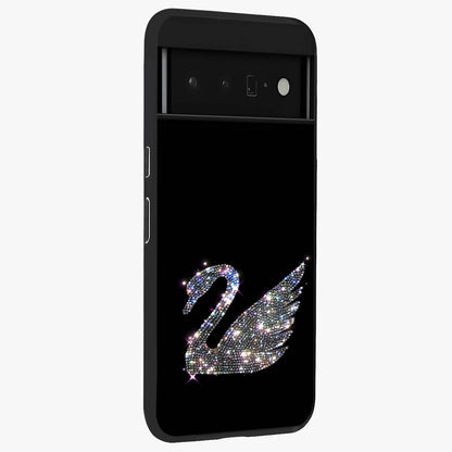 Starlit Swan Grace Glass Case upright view showcasing beautiful swan artwork with peaceful night themed design.
