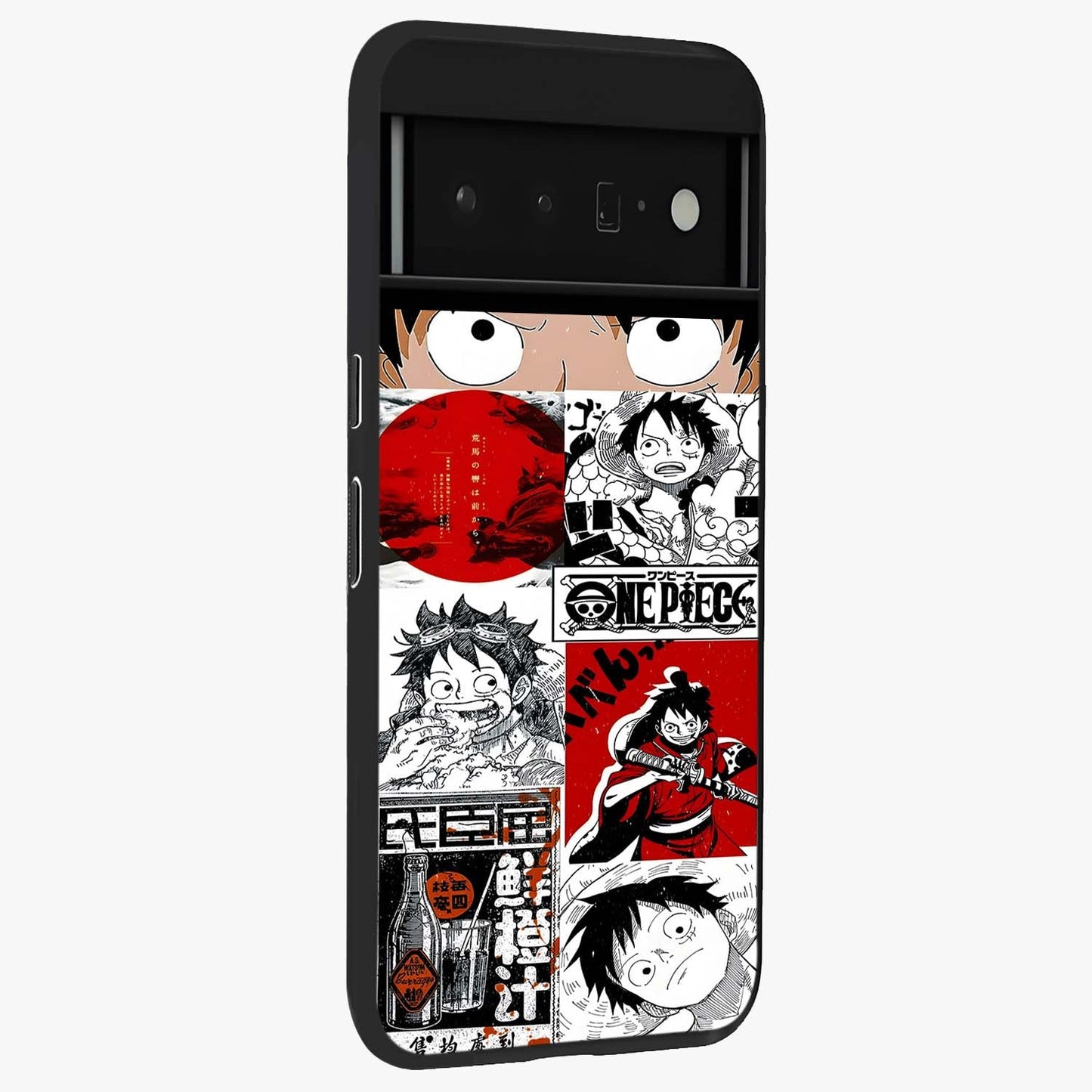 Strawhat Chaos Panels Glass Case upright view showcasing energetic anime artwork with bold adventure theme.