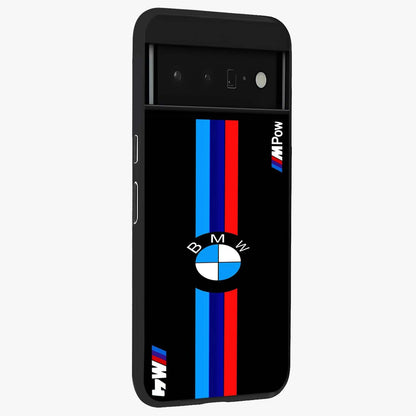 Turbo BMW Beast Glass Case upright view showcasing powerful car artwork with modern motorsport theme.