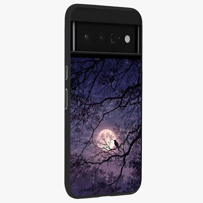 Whispering Moon Silence Glass Case upright view showcasing peaceful moon artwork with tranquil celestial theme.