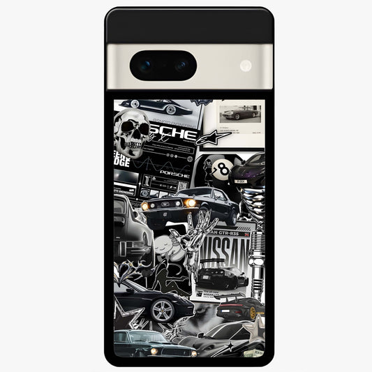 Aesthetic Dark Love Glass Case showing flat back view with dark romantic artwork and glossy glass finish.