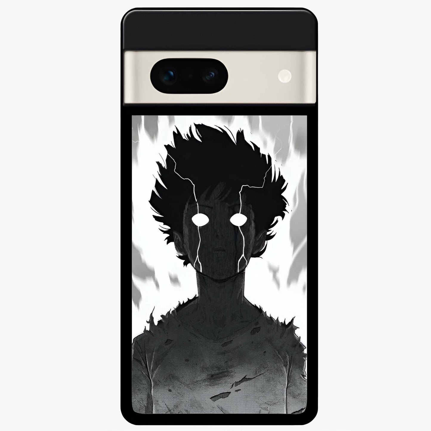Awakened Inner Rage Glass Case showing flat back view with intense artistic artwork and glossy glass finish.