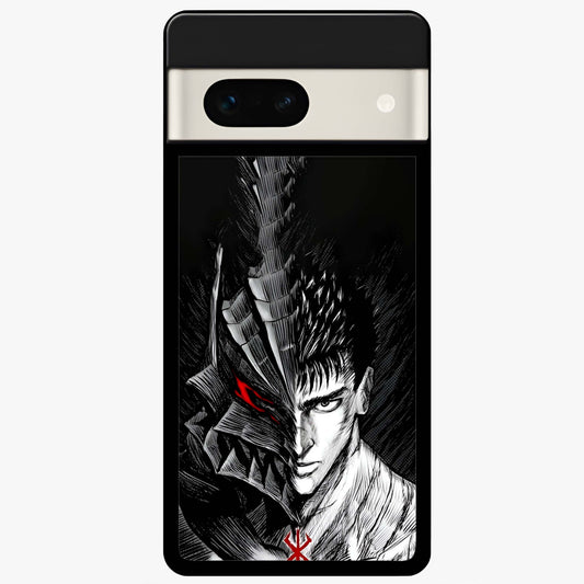 Berserker Blood Oath Glass Case showing flat back view with fierce warrior inspired artwork and glossy glass finish.